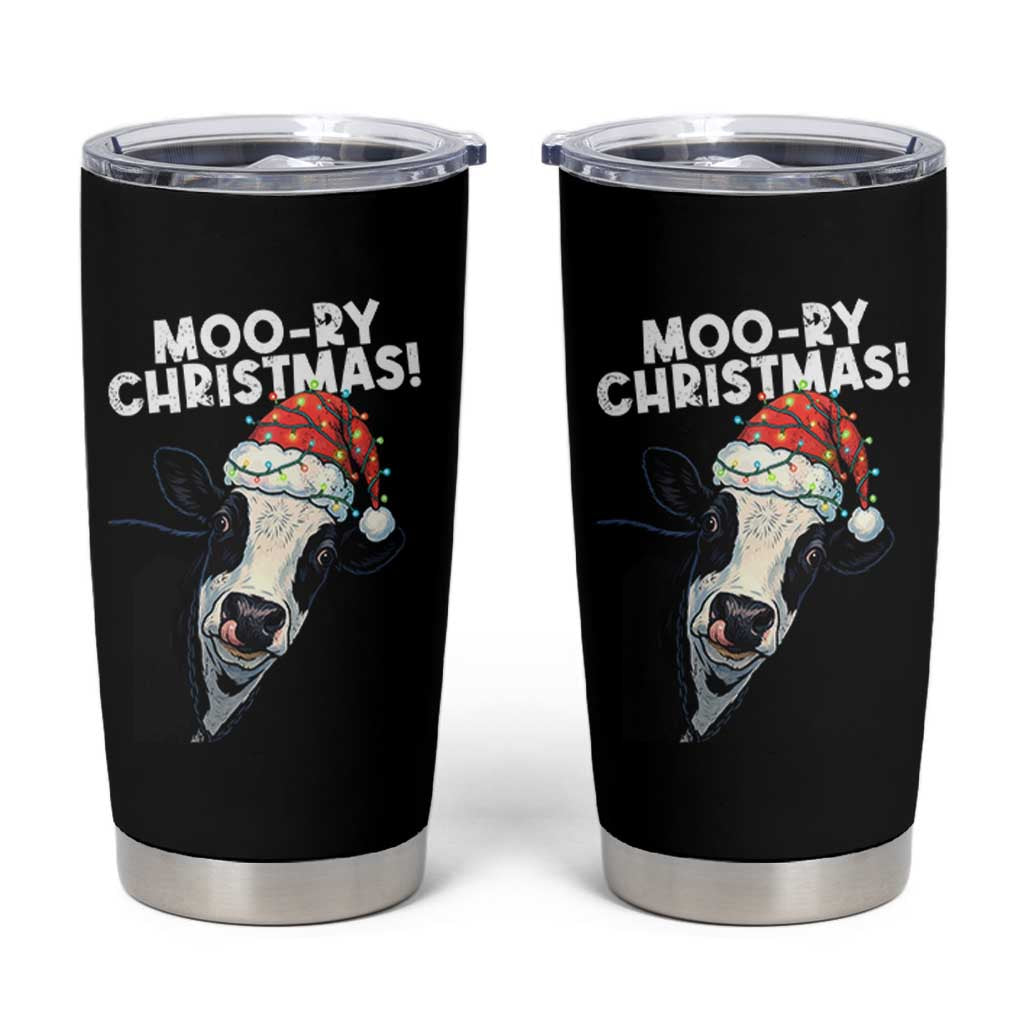 Christmas Cow Tumbler Cup Funny Moo Ry Christmas Farmer Gift - Wonder Print Shop