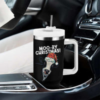Christmas Cow Tumbler With Handle Funny Moo Ry Christmas Farmer Gift - Wonder Print Shop