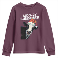 Christmas Cow Youth Sweatshirt Funny Moo Ry Christmas Farmer Gift - Wonder Print Shop