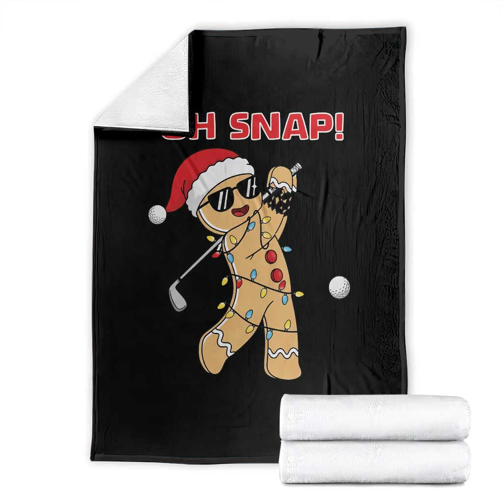 Oh Snap Gingerbreadman Golfer Throw Blanket Funny Golf Christmas Golfing Pajamas - Wonder Print Shop