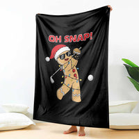 Oh Snap Gingerbreadman Golfer Throw Blanket Funny Golf Christmas Golfing Pajamas - Wonder Print Shop