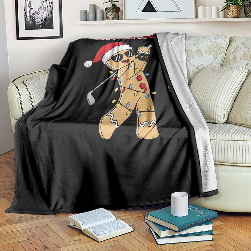 Oh Snap Gingerbreadman Golfer Throw Blanket Funny Golf Christmas Golfing Pajamas - Wonder Print Shop