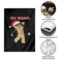 Oh Snap Gingerbreadman Golfer Garden Flag Funny Golf Christmas Golfing Pajamas - Wonder Print Shop
