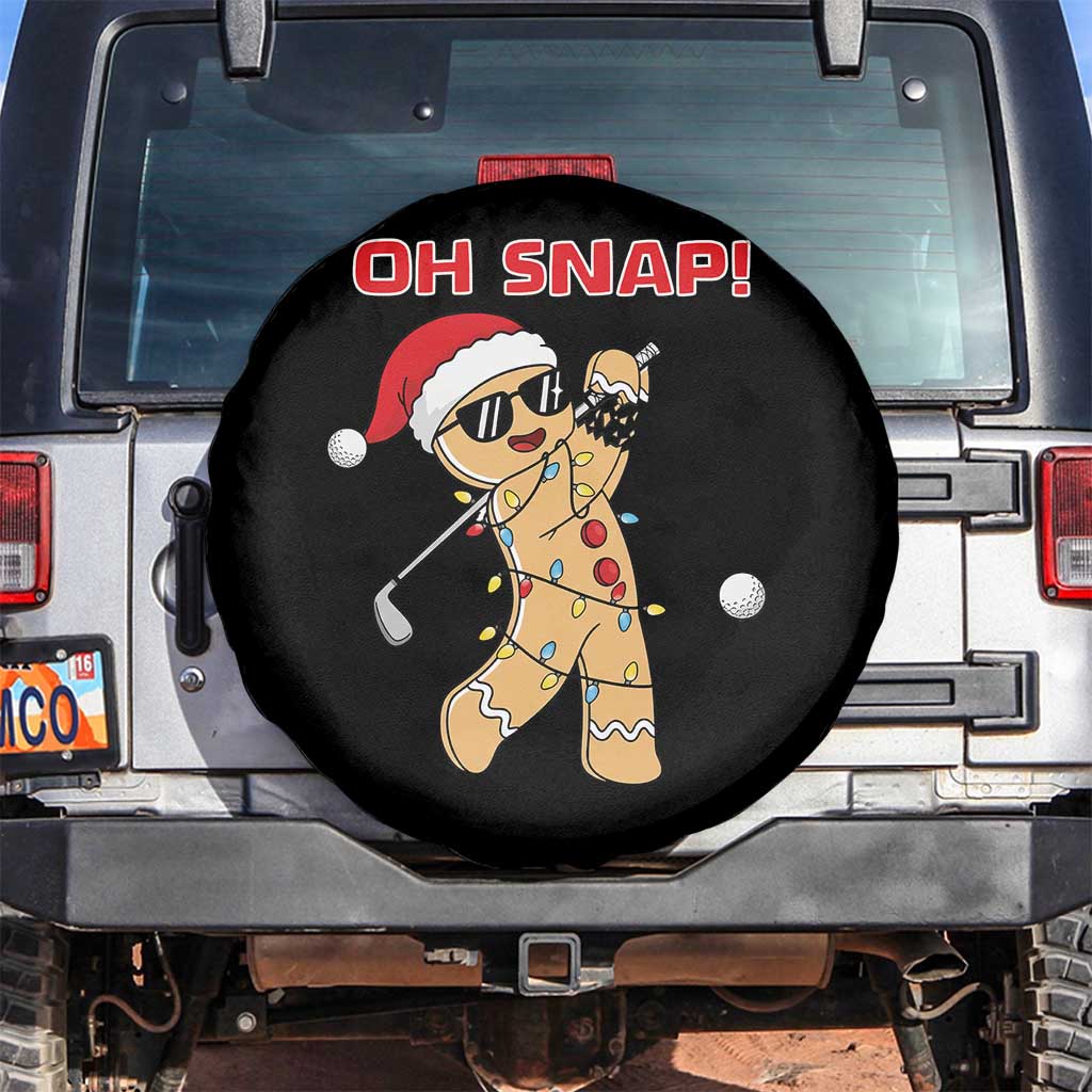 Oh Snap Gingerbreadman Golfer Spare Tire Cover Funny Golf Christmas Golfing Pajamas - Wonder Print Shop