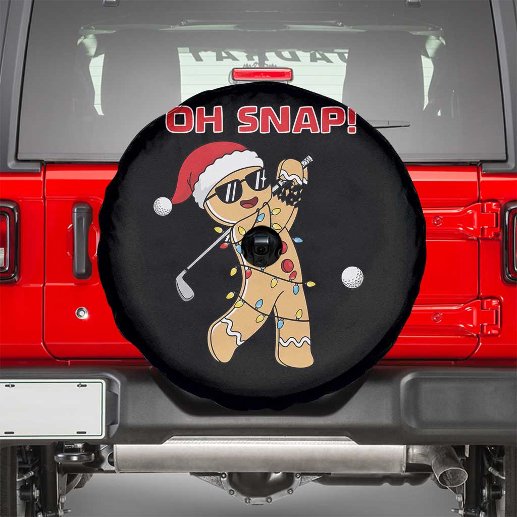 Oh Snap Gingerbreadman Golfer Spare Tire Cover Funny Golf Christmas Golfing Pajamas - Wonder Print Shop