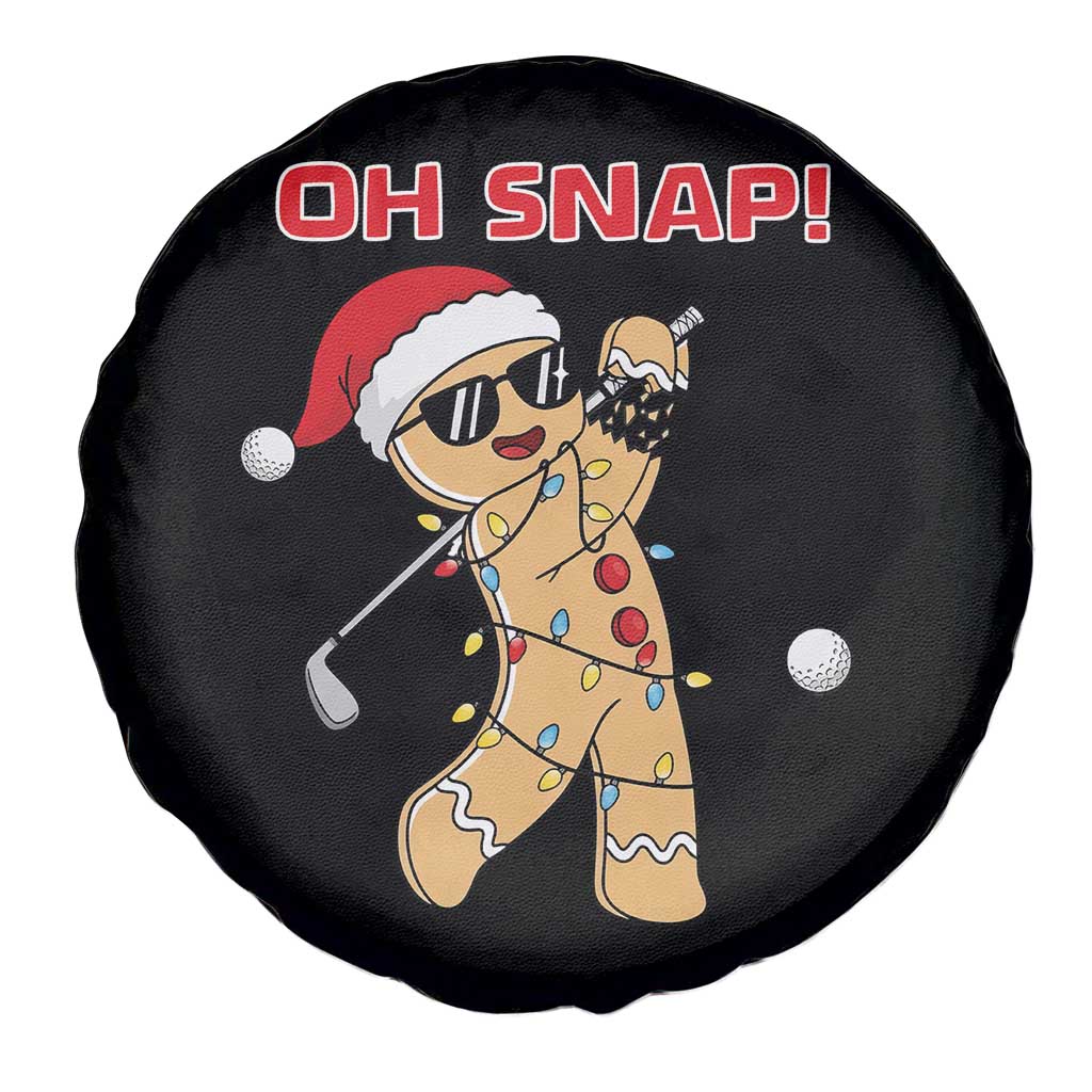 Oh Snap Gingerbreadman Golfer Spare Tire Cover Funny Golf Christmas Golfing Pajamas - Wonder Print Shop