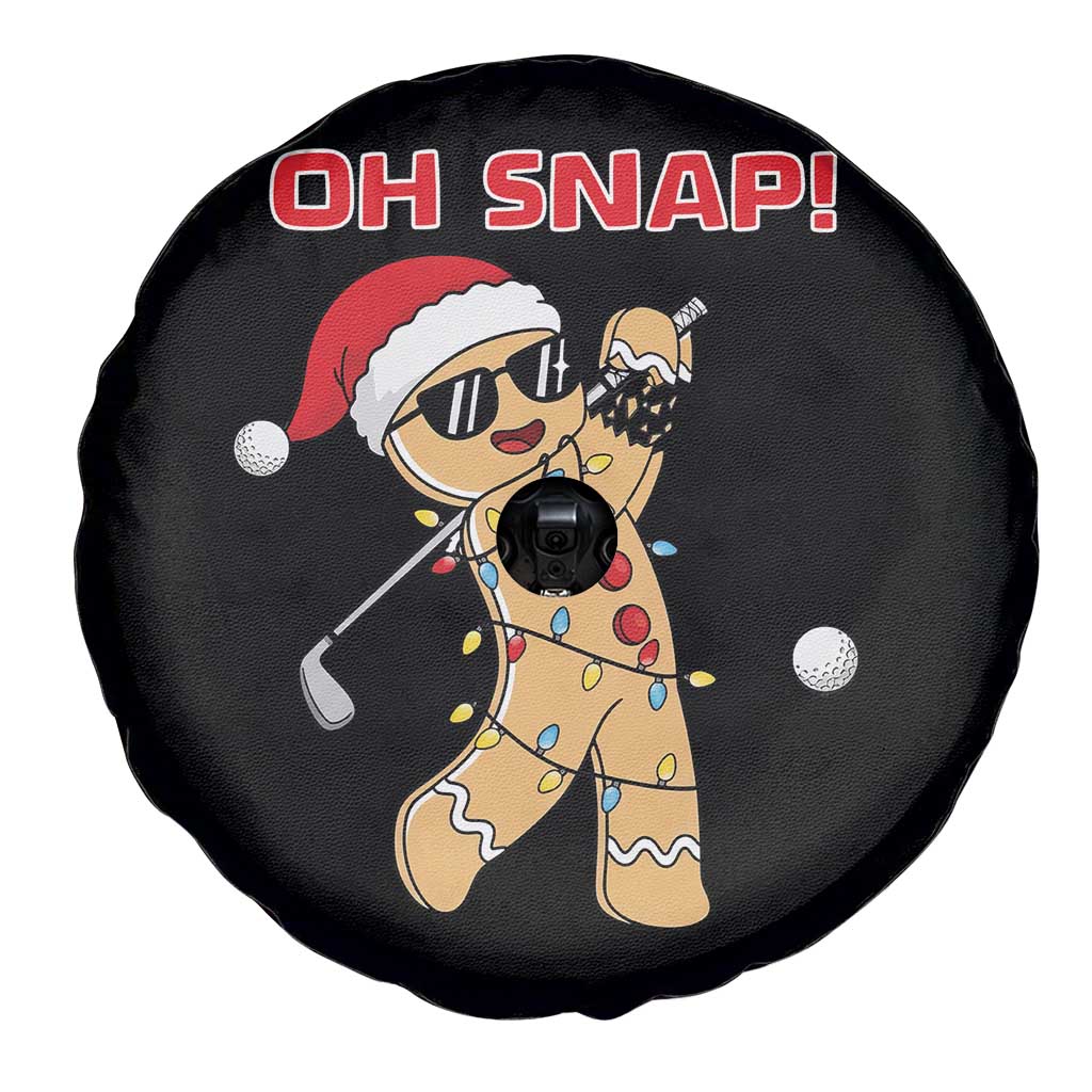 Oh Snap Gingerbreadman Golfer Spare Tire Cover Funny Golf Christmas Golfing Pajamas - Wonder Print Shop