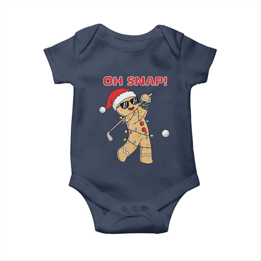 Oh Snap Gingerbreadman Golfer Baby Onesie Funny Golf Christmas Golfing Pajamas - Wonder Print Shop