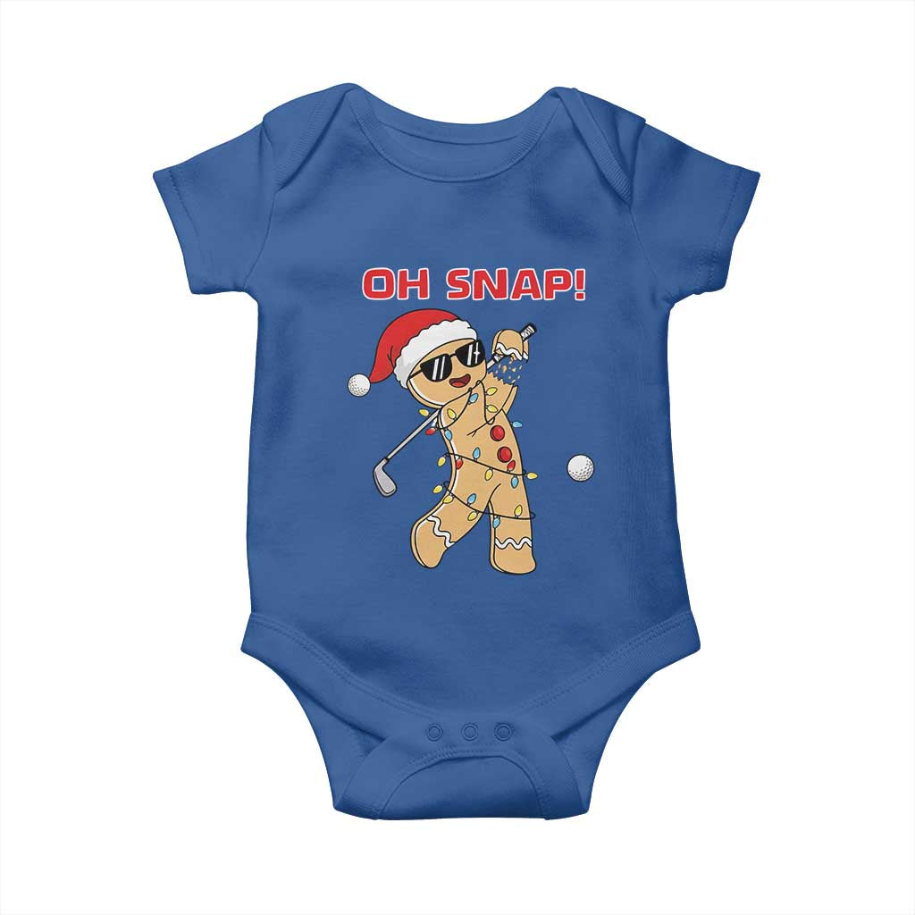Oh Snap Gingerbreadman Golfer Baby Onesie Funny Golf Christmas Golfing Pajamas - Wonder Print Shop