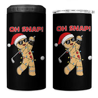 Oh Snap Gingerbreadman Golfer 4 in 1 Can Cooler Tumbler Funny Golf Christmas Golfing Pajamas - Wonder Print Shop
