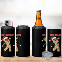 Oh Snap Gingerbreadman Golfer 4 in 1 Can Cooler Tumbler Funny Golf Christmas Golfing Pajamas - Wonder Print Shop