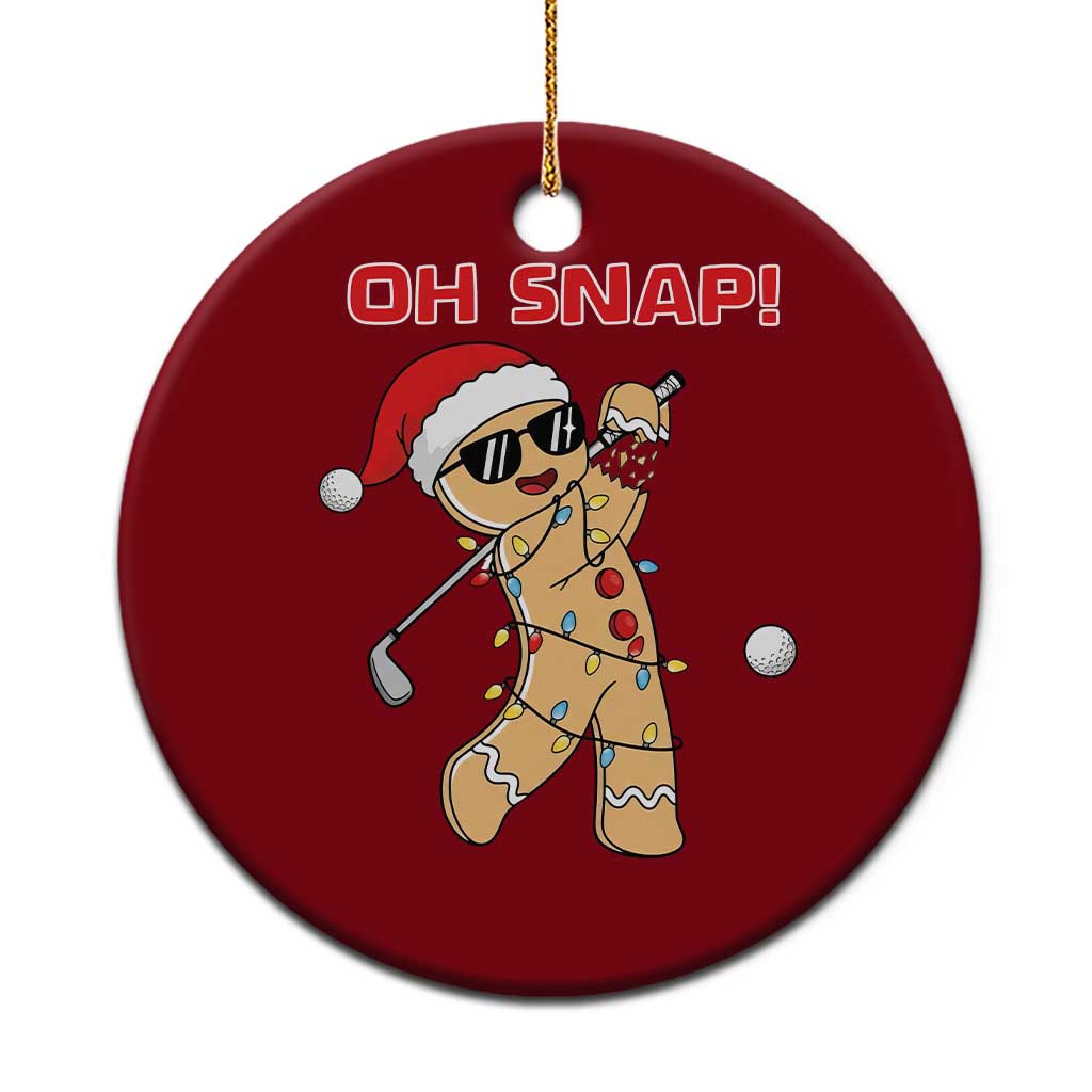 Oh Snap Gingerbreadman Golfer Ceramic Ornament Funny Golf Christmas Golfing Pajamas - Wonder Print Shop