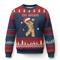 Oh Snap Gingerbreadman Golfer Ugly Christmas Sweater Funny Golf Xmas Golfing Pajamas - Wonder Print Shop
