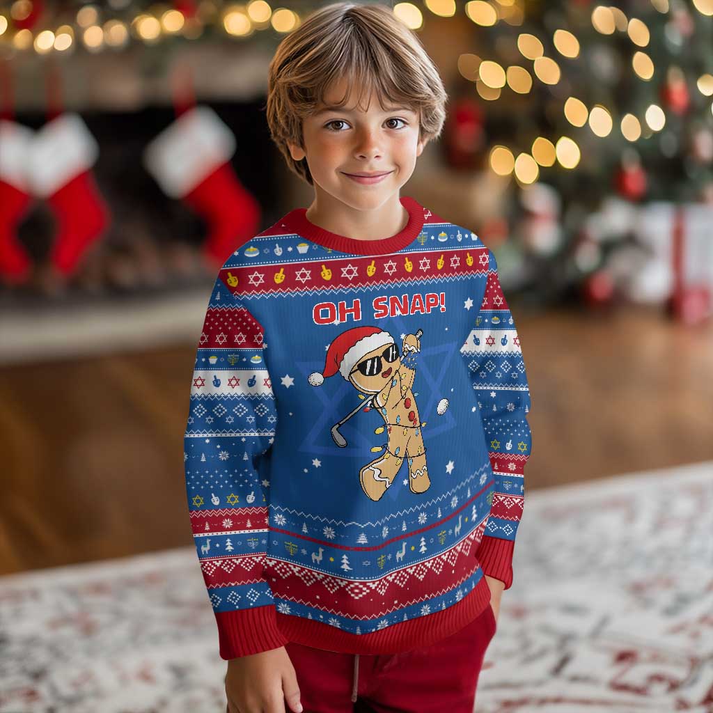 Oh Snap Gingerbreadman Golfer Hanukkah Ugly Sweater Funny Golf Christmas Golfing Pajamas - Wonder Print Shop
