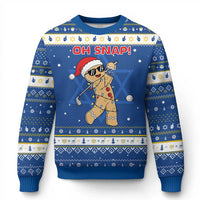 Oh Snap Gingerbreadman Golfer Hanukkah Ugly Sweater Funny Golf Christmas Golfing Pajamas - Wonder Print Shop