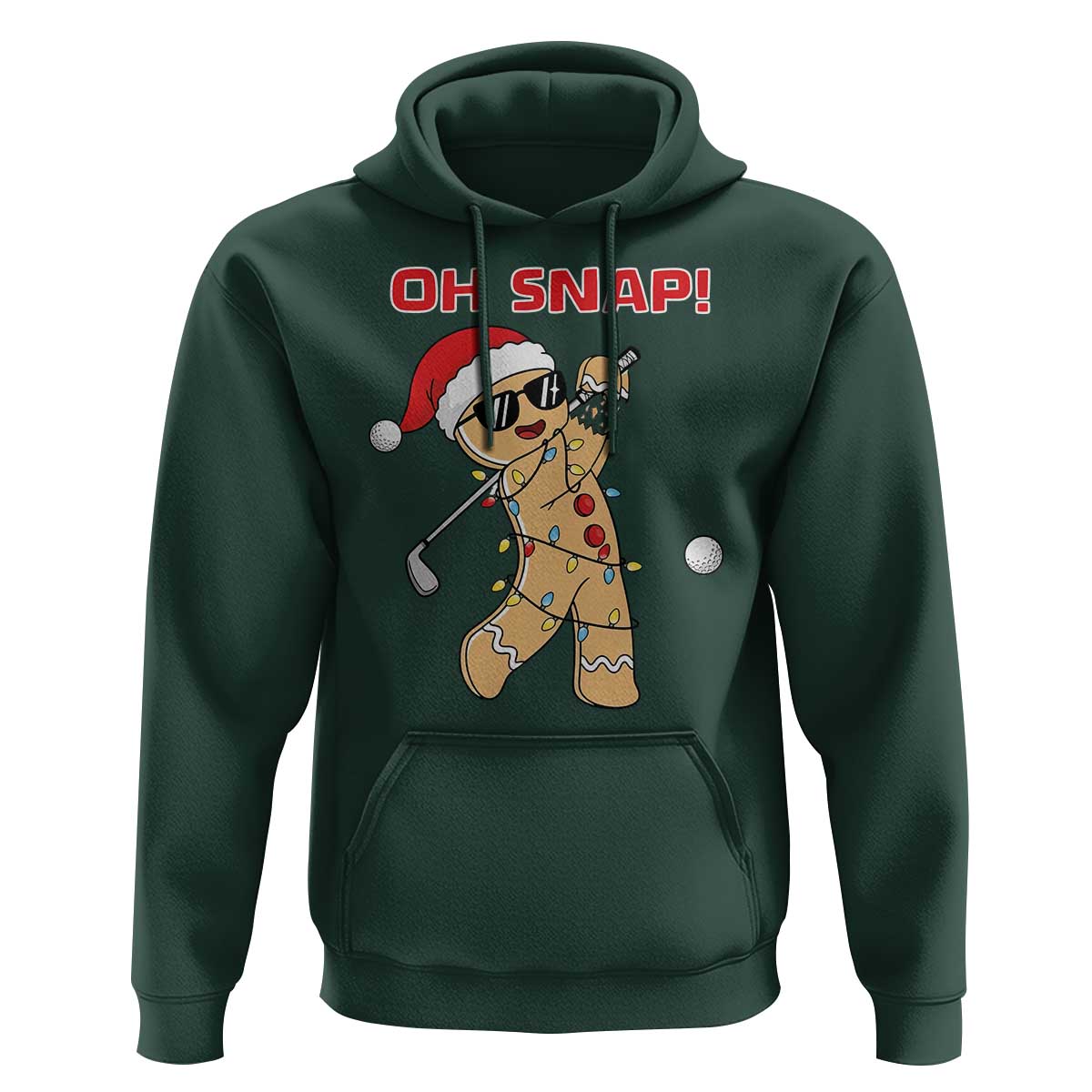 Oh Snap Gingerbreadman Golfer Hoodie Funny Golf Christmas Golfing Pajamas - Wonder Print Shop