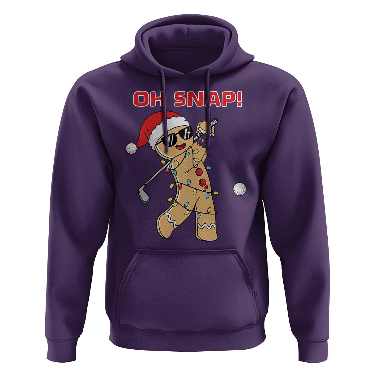 Oh Snap Gingerbreadman Golfer Hoodie Funny Golf Christmas Golfing Pajamas - Wonder Print Shop