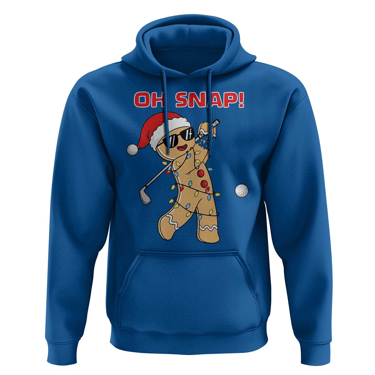Oh Snap Gingerbreadman Golfer Hoodie Funny Golf Christmas Golfing Pajamas - Wonder Print Shop