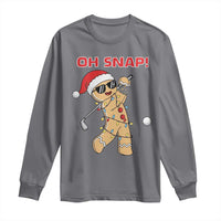 Oh Snap Gingerbreadman Golfer Long Sleeve Shirt Funny Golf Christmas Golfing Pajamas - Wonder Print Shop