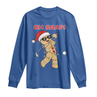 Oh Snap Gingerbreadman Golfer Long Sleeve Shirt Funny Golf Christmas Golfing Pajamas - Wonder Print Shop