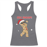 Oh Snap Gingerbreadman Golfer Racerback Tank Top Funny Golf Christmas Golfing Pajamas - Wonder Print Shop
