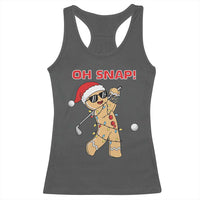 Oh Snap Gingerbreadman Golfer Racerback Tank Top Funny Golf Christmas Golfing Pajamas - Wonder Print Shop