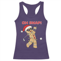 Oh Snap Gingerbreadman Golfer Racerback Tank Top Funny Golf Christmas Golfing Pajamas - Wonder Print Shop