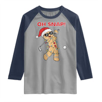 Oh Snap Gingerbreadman Golfer Raglan Shirt Funny Golf Christmas Golfing Pajamas - Wonder Print Shop