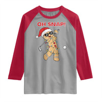 Oh Snap Gingerbreadman Golfer Raglan Shirt Funny Golf Christmas Golfing Pajamas - Wonder Print Shop