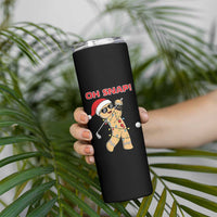 Oh Snap Gingerbreadman Golfer Skinny Tumbler Funny Golf Christmas Golfing Pajamas - Wonder Print Shop