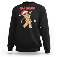 Oh Snap Gingerbreadman Golfer Sweatshirt Funny Golf Christmas Golfing Pajamas - Wonder Print Shop