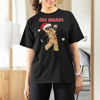Oh Snap Gingerbreadman Golfer T Shirt For Women Funny Golf Christmas Golfing Pajamas - Wonder Print Shop