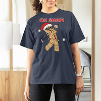 Oh Snap Gingerbreadman Golfer T Shirt For Women Funny Golf Christmas Golfing Pajamas - Wonder Print Shop