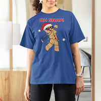 Oh Snap Gingerbreadman Golfer T Shirt For Women Funny Golf Christmas Golfing Pajamas - Wonder Print Shop