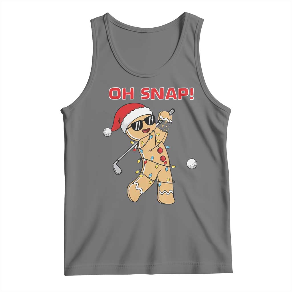 Oh Snap Gingerbreadman Golfer Tank Top Funny Golf Christmas Golfing Pajamas - Wonder Print Shop
