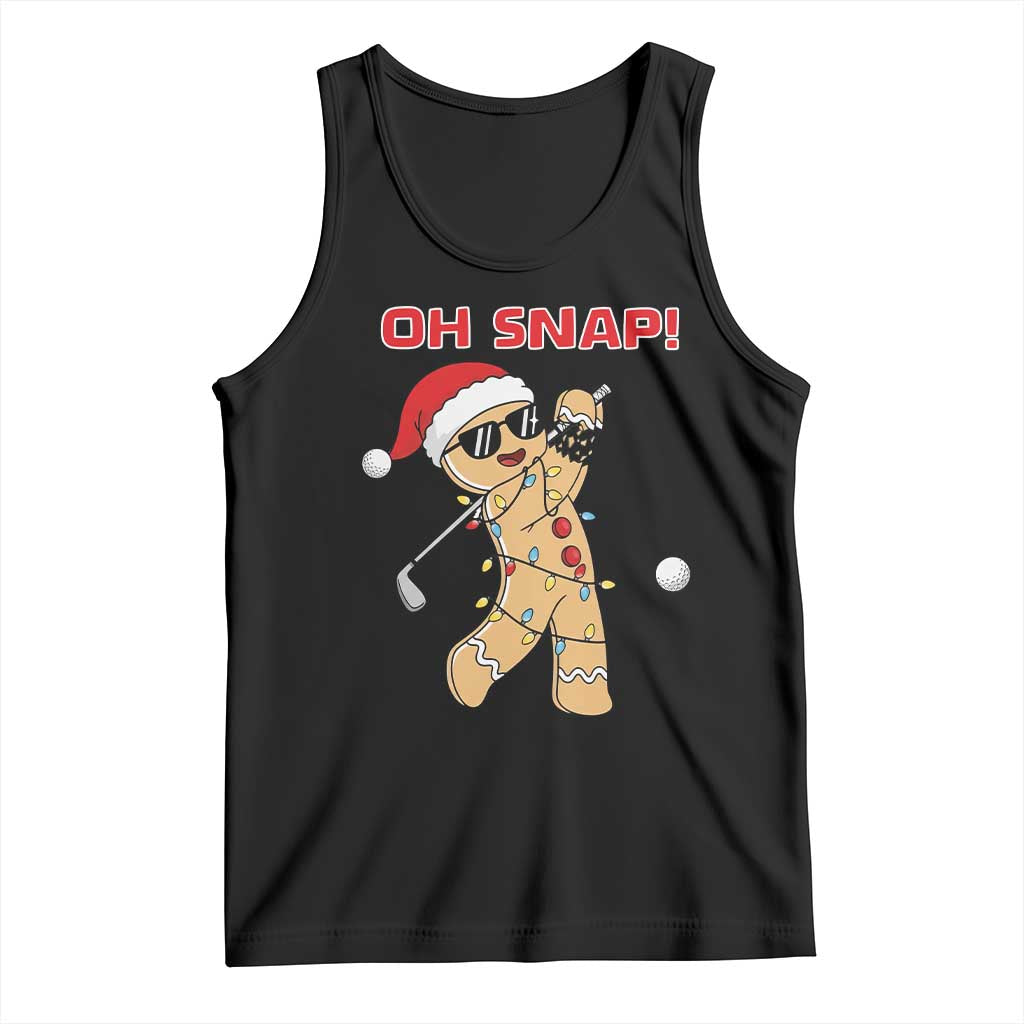 Oh Snap Gingerbreadman Golfer Tank Top Funny Golf Christmas Golfing Pajamas - Wonder Print Shop
