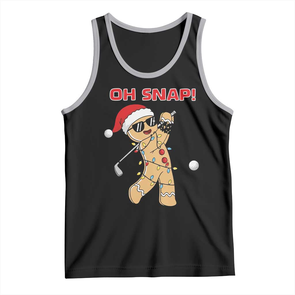 Oh Snap Gingerbreadman Golfer Tank Top Funny Golf Christmas Golfing Pajamas - Wonder Print Shop