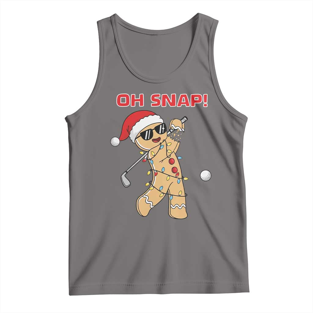Oh Snap Gingerbreadman Golfer Tank Top Funny Golf Christmas Golfing Pajamas - Wonder Print Shop