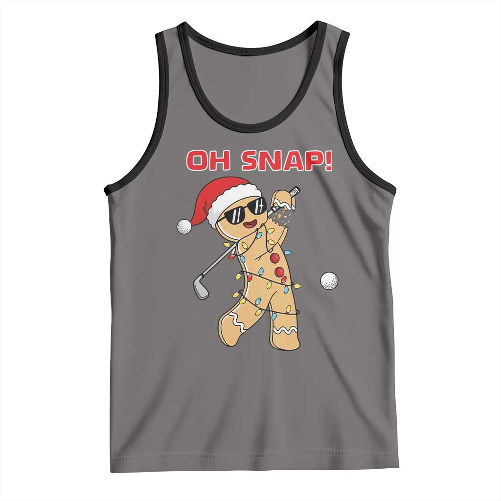 Oh Snap Gingerbreadman Golfer Tank Top Funny Golf Christmas Golfing Pajamas - Wonder Print Shop