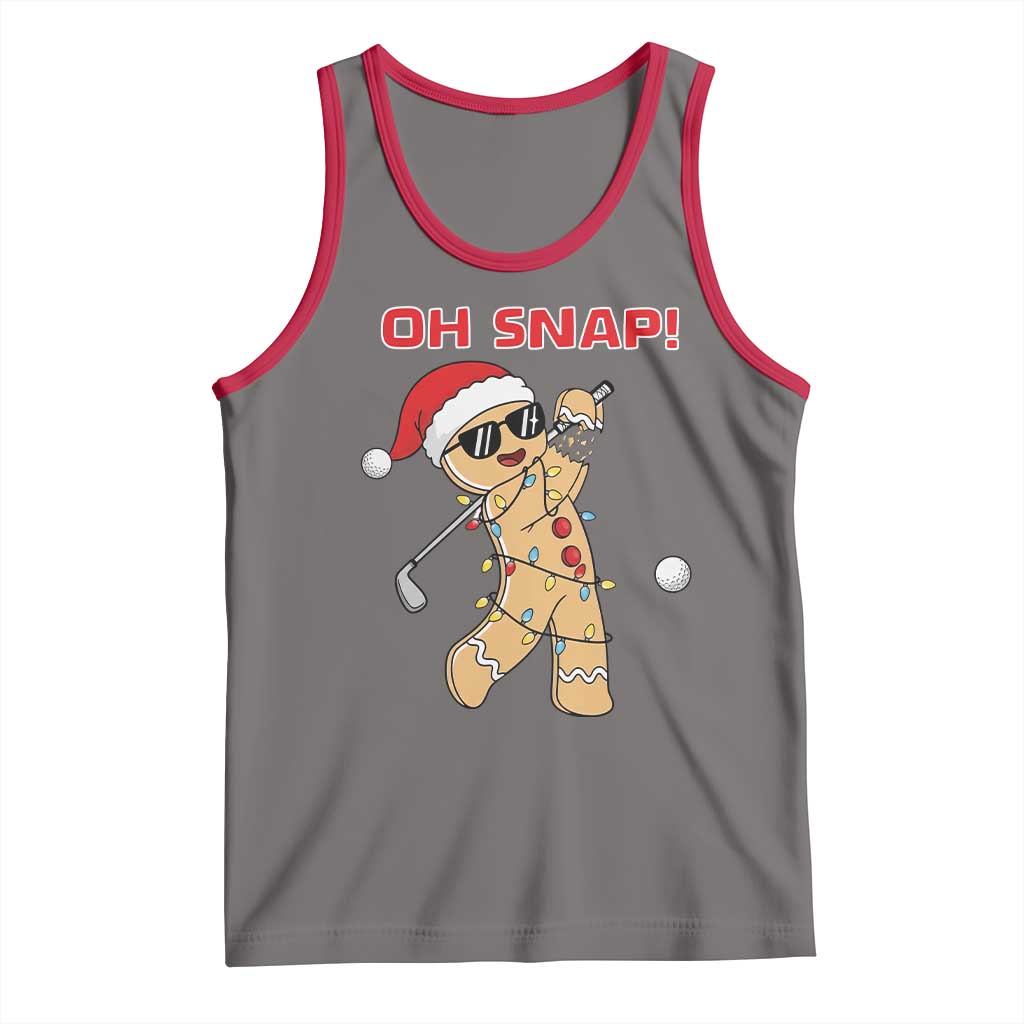 Oh Snap Gingerbreadman Golfer Tank Top Funny Golf Christmas Golfing Pajamas - Wonder Print Shop