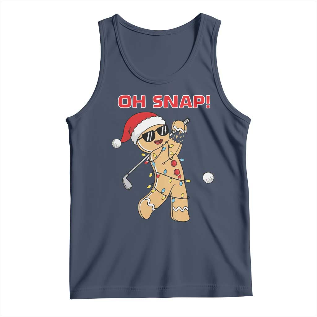 Oh Snap Gingerbreadman Golfer Tank Top Funny Golf Christmas Golfing Pajamas - Wonder Print Shop