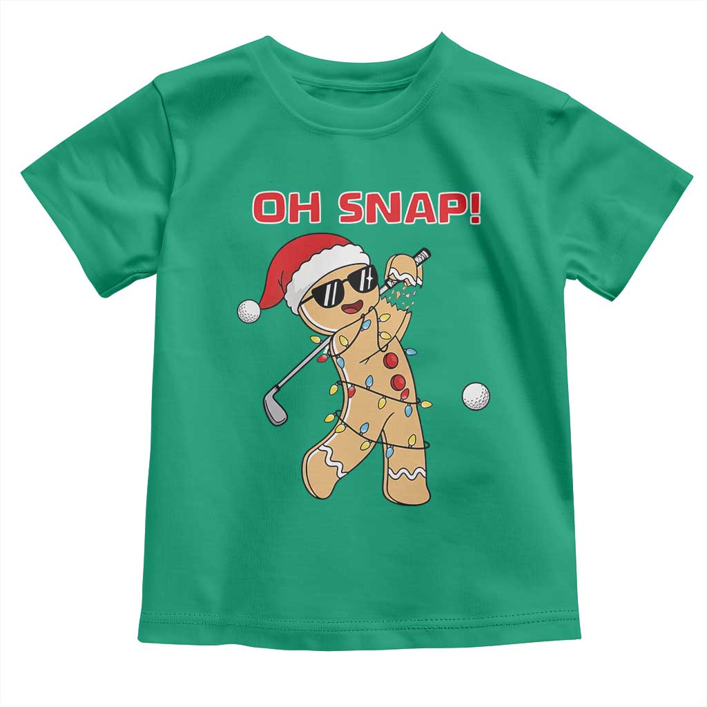 Oh Snap Gingerbreadman Golfer Toddler T Shirt Funny Golf Christmas Golfing Pajamas - Wonder Print Shop