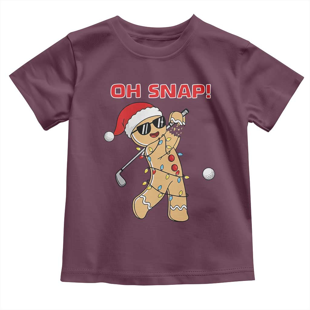 Oh Snap Gingerbreadman Golfer Toddler T Shirt Funny Golf Christmas Golfing Pajamas - Wonder Print Shop