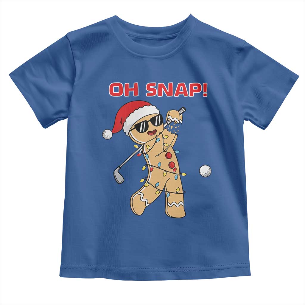 Oh Snap Gingerbreadman Golfer Toddler T Shirt Funny Golf Christmas Golfing Pajamas - Wonder Print Shop