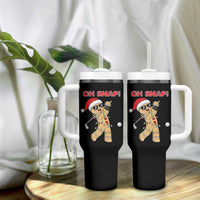 Oh Snap Gingerbreadman Golfer Tumbler With Handle Funny Golf Christmas Golfing Pajamas - Wonder Print Shop