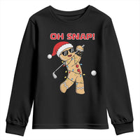 Oh Snap Gingerbreadman Golfer Youth Sweatshirt Funny Golf Christmas Golfing Pajamas - Wonder Print Shop