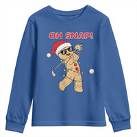Oh Snap Gingerbreadman Golfer Youth Sweatshirt Funny Golf Christmas Golfing Pajamas - Wonder Print Shop