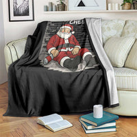 Funny Christmas Santa Claus Drinking Beer Throw Blanket Wonderful Time - Wonder Print Shop