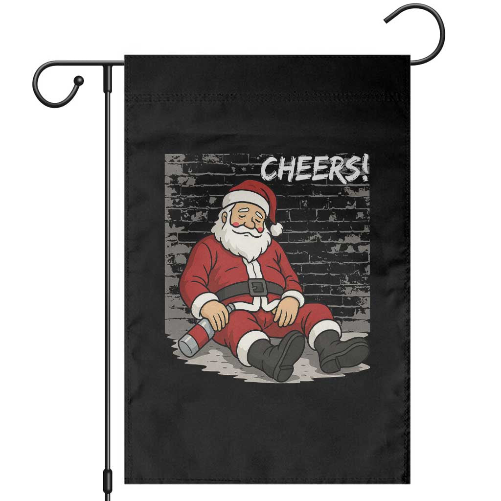 Funny Christmas Santa Claus Drinking Beer Garden Flag Wonderful Time - Wonder Print Shop