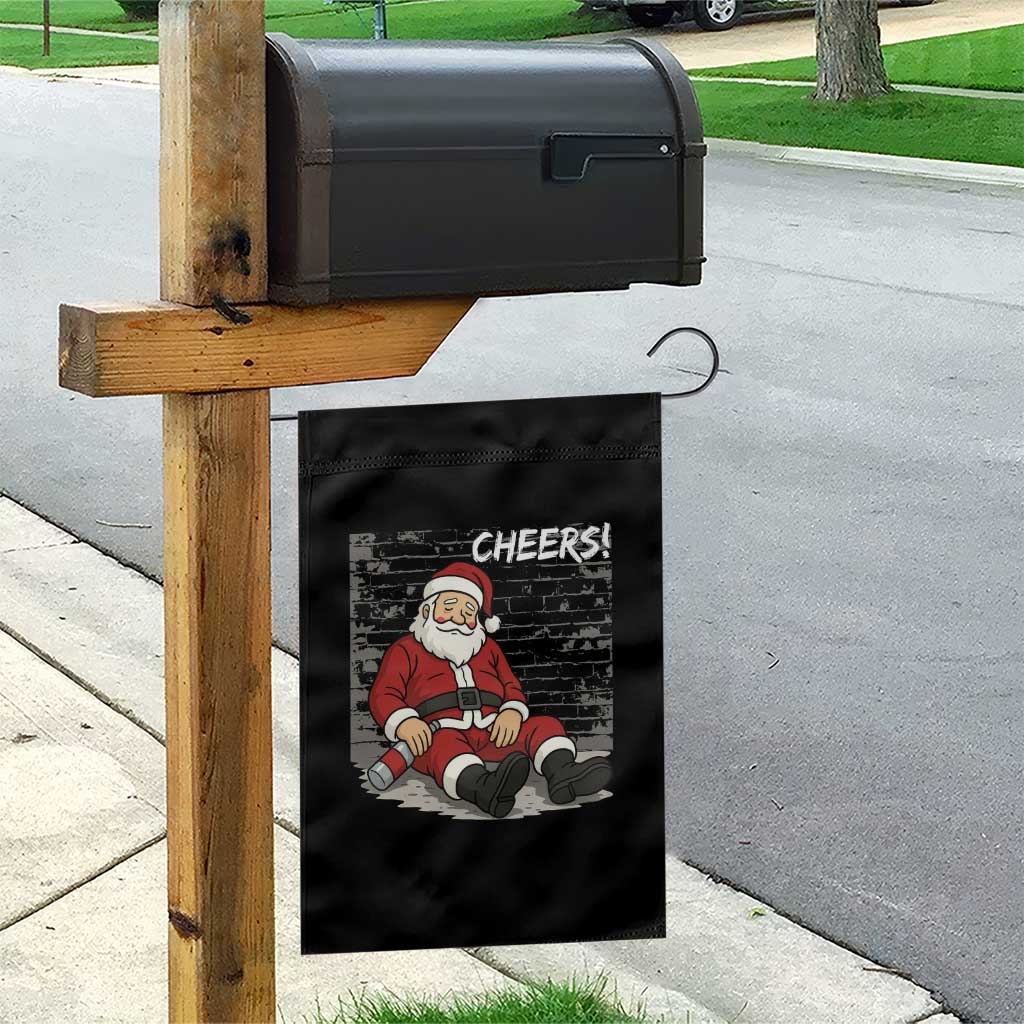Funny Christmas Santa Claus Drinking Beer Garden Flag Wonderful Time - Wonder Print Shop